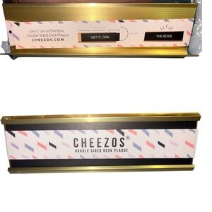 Cheezos Double Sided Desk Plaque - Gold